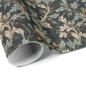 エレガントフェスティバルアカンサス離れスクリスマスホリデイ ラッピングペーパー (ロールコーナー)