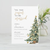 エレガントフェスティバルウォーター色クリスマス結婚ズ 招待状 (スタンド正面)