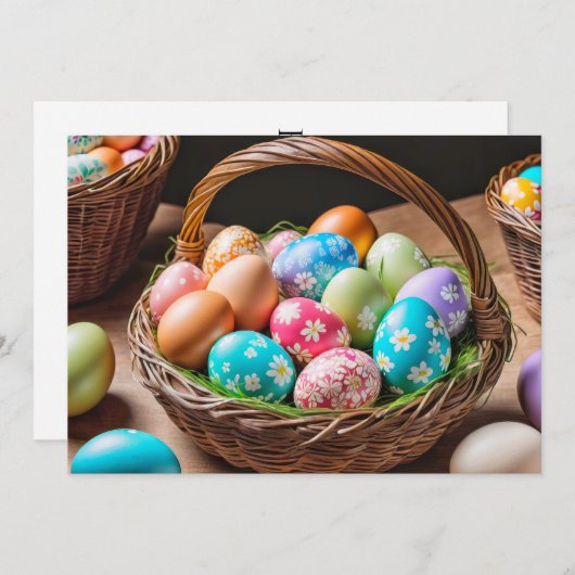 エレガントフェスティバルカラフルイースターエッグ シーズンカード (正面/裏面)