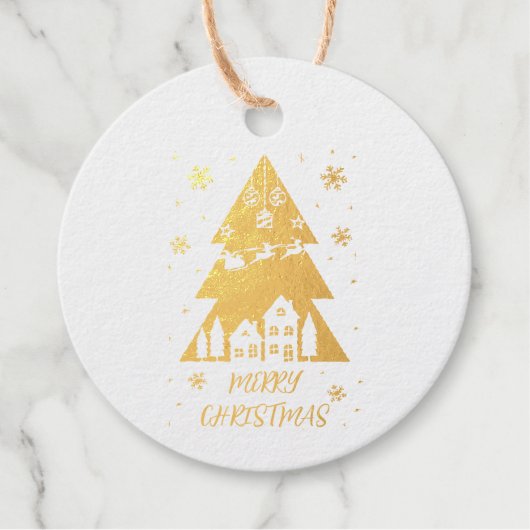 エレガントフェスティバルクリスマスツリーデザイン フェイバータグ (正面)