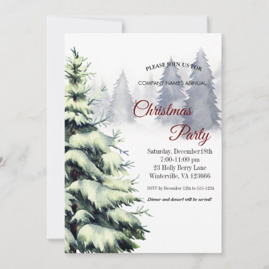 エレガントフェスティバルクリスマスツリー招待状 招待状 (正面)