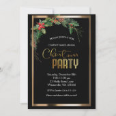 エレガントフェスティバルクリスマス金ゴールド招待状 招待状 (正面)