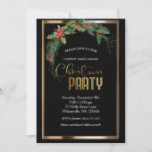 エレガントフェスティバルクリスマス金ゴールド招待状 招待状 (正面)