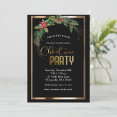 エレガントフェスティバルクリスマス金ゴールド招待状 招待状 (スタンド正面)