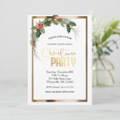 エレガントフェスティバルクリスマス金ゴールド招待状 招待状 (スタンド正面)