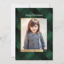 エレガントフェスティバルグリーンプレイド&金ゴールドワンフォト