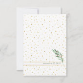 エレガントフェスティバルグリーン金ゴールド&レッドホリデー結婚ズ 出欠カード (裏面)