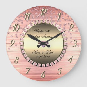 エレガントフェスティバルダイヤ25結婚周年記念 ラージ壁時計