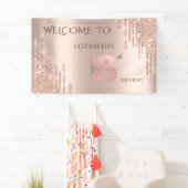 エレガントフェスティバルバラ金ゴールド駆動誕生日 横断幕 (インサイチュ)