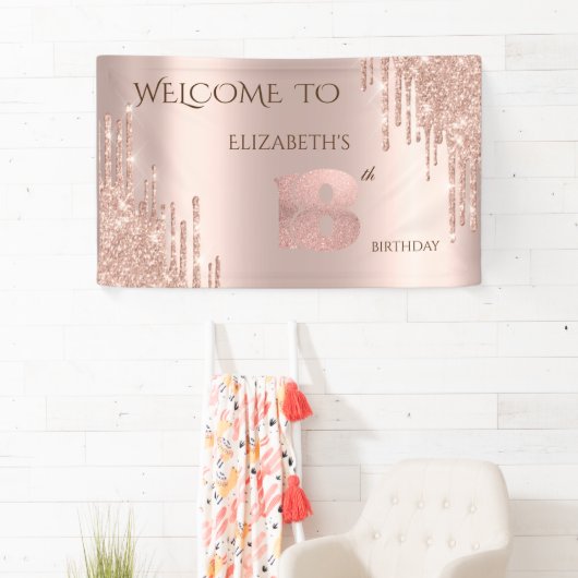 エレガントフェスティバルバラ金ゴールド駆動誕生日 横断幕 (インサイチュ)