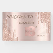 エレガントフェスティバルバラ金ゴールド駆動誕生日 横断幕 (横)