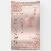 エレガントフェスティバルバラ金ゴールド駆動誕生日 横断幕 (縦)