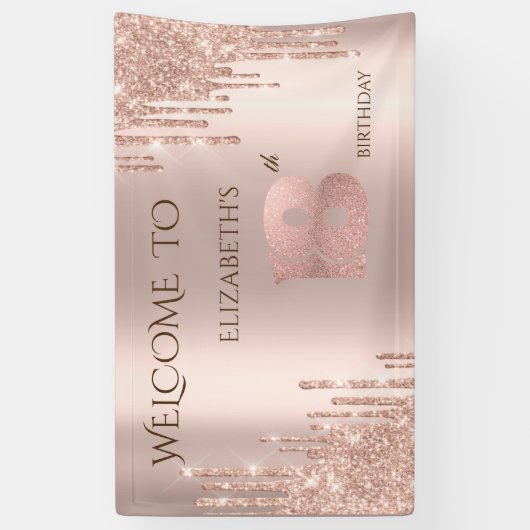 エレガントフェスティバルバラ金ゴールド駆動誕生日 横断幕 (縦)