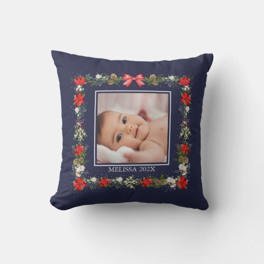 エレガントフェスティバルフローラ初めてのクリスマス クッション (正面)