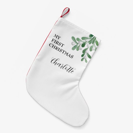 エレガントフェスティバルベビー初めてのクリスマス スモールクリスマスストッキング (正面 (吊り時))
