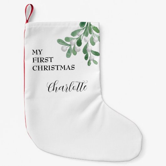 エレガントフェスティバルベビー初めてのクリスマス スモールクリスマスストッキング (正面)