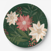 エレガントフェスティバル冬のクリスマス ペーパープレート (正面)