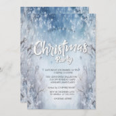 エレガントフェスティバル冬の風景クリスマス会社 招待状 (正面/裏面)