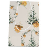 エレガントフェスティバル暖冬の水の色モノグラムの ミディアムペーパーバッグ (裏面)