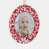 エレガントフェスティバル赤と白の写真 セラミックオーナメント (右)