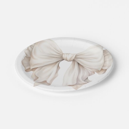 エレガントフェミニンアイボリー ペーパープレート (アングル)