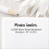 エレガントフェミニンガーリーモダンシック・ブラック・スクリプト ラベル (インサイチュ)