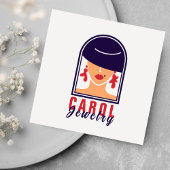 エレガントフェミニンジュエリーデザイナーハンドメイドロゴ スクエア名刺