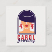 エレガントフェミニンジュエリーデザイナーハンドメイドロゴ スクエア名刺 (正面)