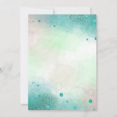 エレガントフェミニンティール（緑がかった色）箔バルーン40歳 招待状 (裏面)