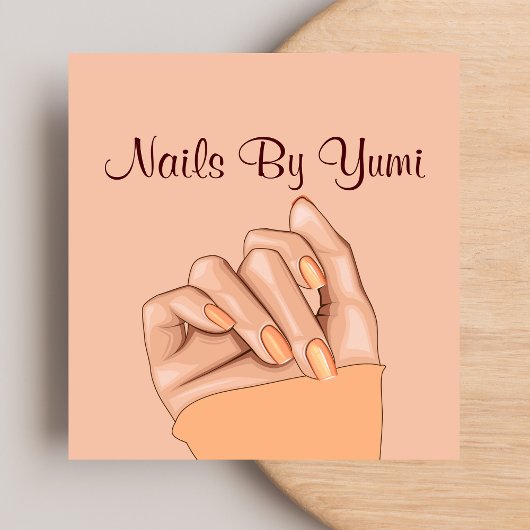 エレガントフェミニンネイリスト美しいサロン スクエア名刺