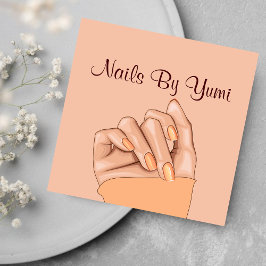 エレガントフェミニンネイリスト美しいサロン スクエア名刺