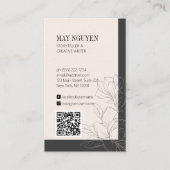 エレガントフェミニンフローラダードグレイミニマル 名刺 (裏面)
