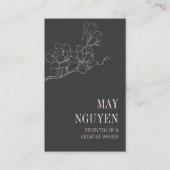 エレガントフェミニンフローラダードグレイミニマル 名刺 (正面)