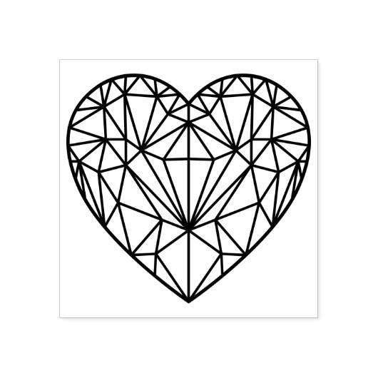 エレガントフェミニン結晶幾何線ハート ラバースタンプ (インプリント)