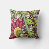 エレガントフェミニン赤花と渦巻き クッション (裏面)