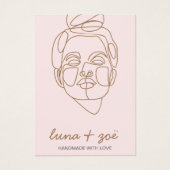 エレガントフェミニン赤面ピンクのイヤリング表示カード (正面)