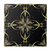 エレガントフェミニン金ゴールドと黒クラシック色 タイル (正面)