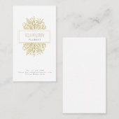 エレガントフェミニン金ゴールド葉デザイン 名刺 (正面/裏面)