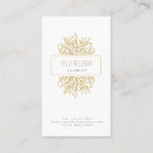 エレガントフェミニン金ゴールド葉デザイン 名刺 (正面)