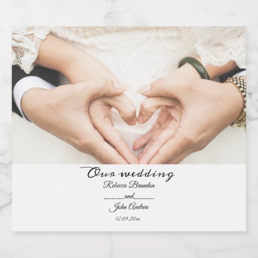 エレガントフォトウェディングパーティパーソナライズされたー スパークリングワインラベル (シングルラベル)