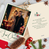 エレガントフォトウォーターカラーパインズメリークリスマス シーズンカード