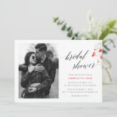 エレガントフォトウォーターカラーフラワーズブライダルシャワー 招待状 (スタンド正面)