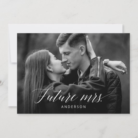 エレガントフォトウォーターカラーフラワーズブライダルシャワー 招待状 (裏面)