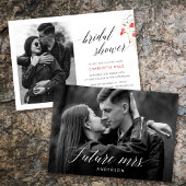 エレガントフォトウォーターカラーフラワーズブライダルシャワー 招待状