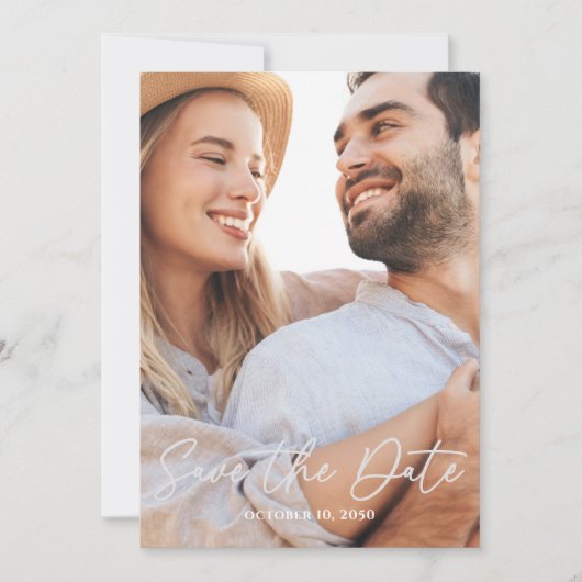 エレガントフォトウォーターカラーブルゴーニュフローラバラ セーブザデート (正面)