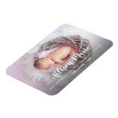 エレガントフォトオーバーレイのスクリプト新生児モダン マグネット (左側)