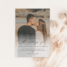 エレガントフォトオーバーレイのスクリプ結婚ト マグネット招待状