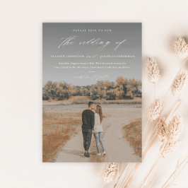 エレガントフォトオーバーレイのスクリプ結婚ト マグネット招待状