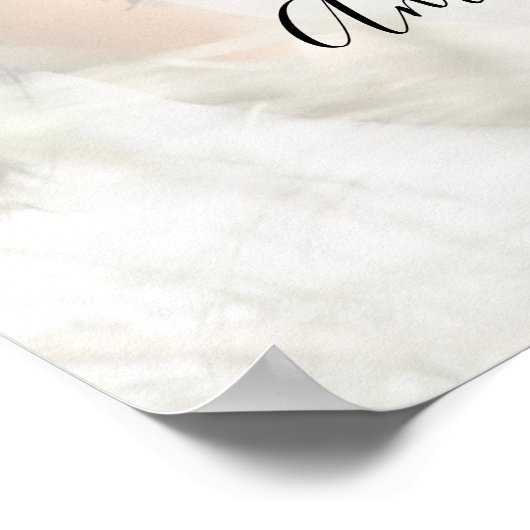 エレガントフォトオーバーレイの結婚ウェルカムサインのスクリプト ポスター (角)