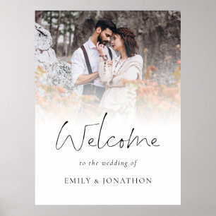 エレガントフォトオーバーレイへようこそ結婚の宛先 ポスター
